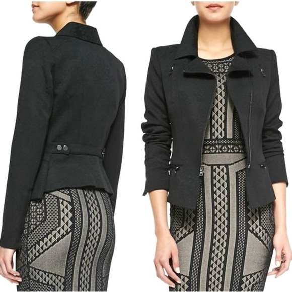 BCBGMAXAZARIA Floral Jacquard Black Jacket FINAL PRICE - Picture 2 of 10